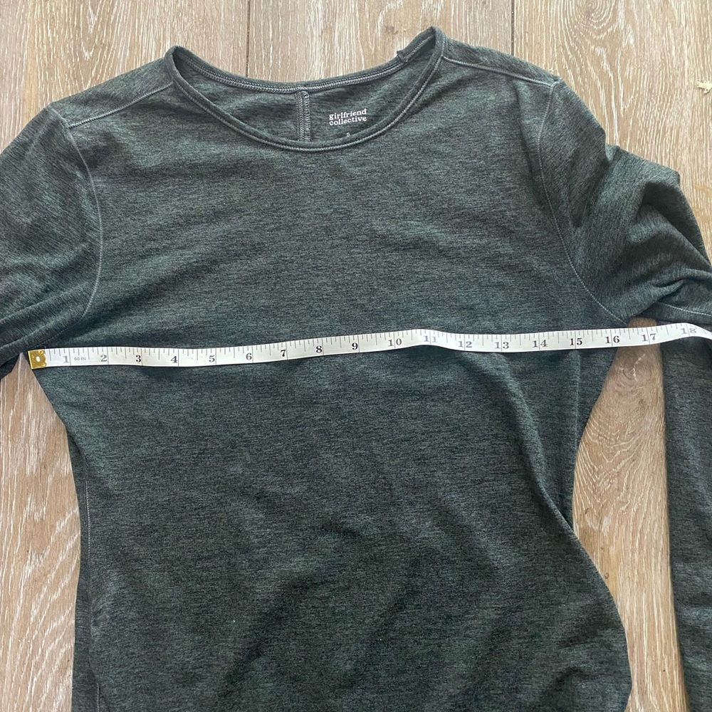 Girlfriend Collective Charcoal Long Sleeve Athletic Maternity Top Size Small - Picture 5 of 6